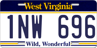 WV license plate 1NW696