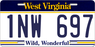 WV license plate 1NW697