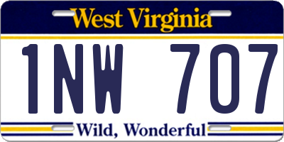 WV license plate 1NW707