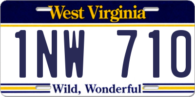 WV license plate 1NW710