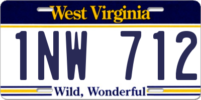 WV license plate 1NW712