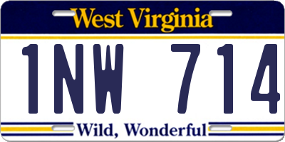 WV license plate 1NW714