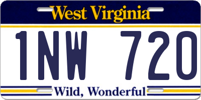 WV license plate 1NW720