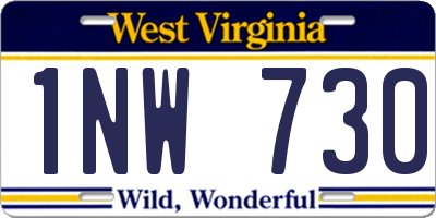 WV license plate 1NW730