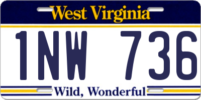 WV license plate 1NW736