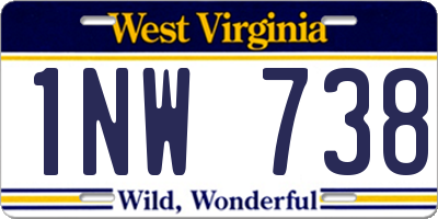 WV license plate 1NW738