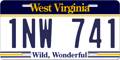 WV license plate 1NW741