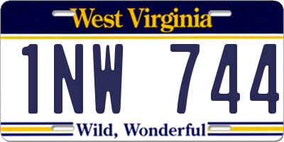 WV license plate 1NW744