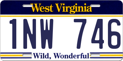 WV license plate 1NW746