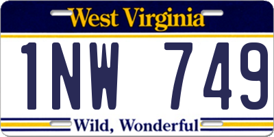 WV license plate 1NW749