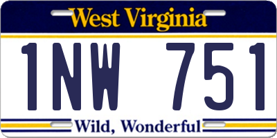 WV license plate 1NW751