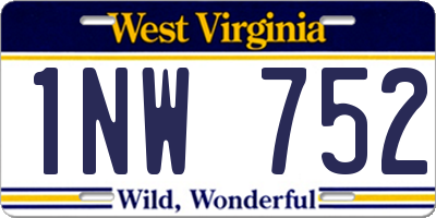 WV license plate 1NW752