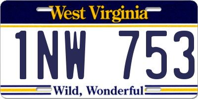 WV license plate 1NW753