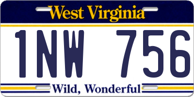 WV license plate 1NW756