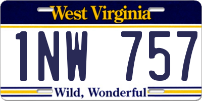WV license plate 1NW757