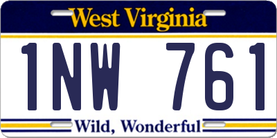 WV license plate 1NW761