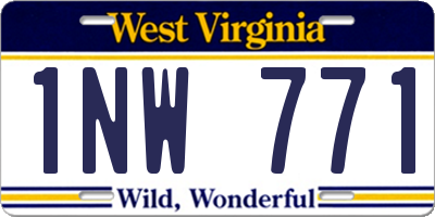 WV license plate 1NW771