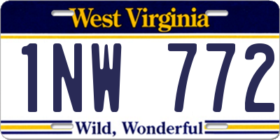 WV license plate 1NW772