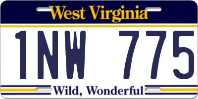 WV license plate 1NW775