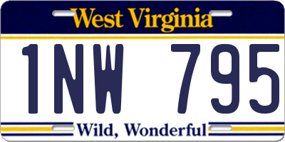 WV license plate 1NW795