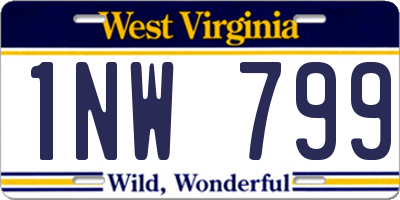 WV license plate 1NW799