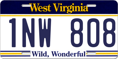 WV license plate 1NW808