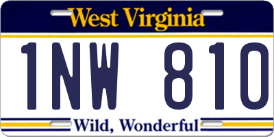 WV license plate 1NW810