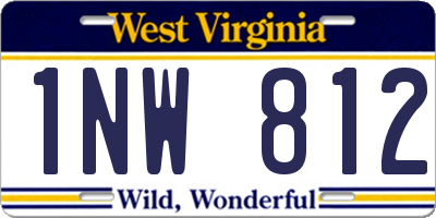 WV license plate 1NW812