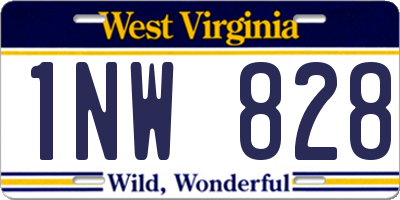WV license plate 1NW828