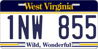 WV license plate 1NW855
