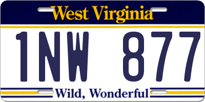WV license plate 1NW877