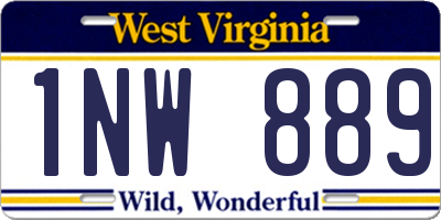 WV license plate 1NW889