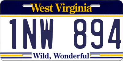 WV license plate 1NW894
