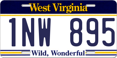 WV license plate 1NW895