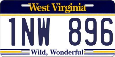 WV license plate 1NW896