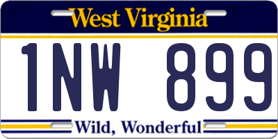 WV license plate 1NW899
