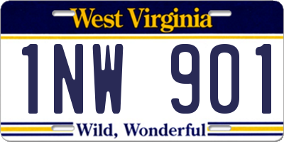WV license plate 1NW901