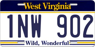 WV license plate 1NW902