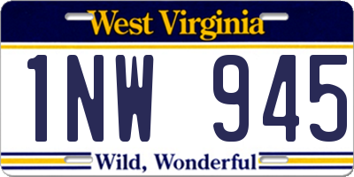 WV license plate 1NW945