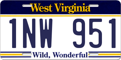 WV license plate 1NW951