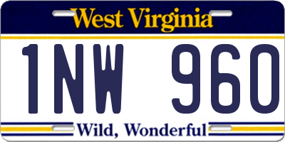 WV license plate 1NW960