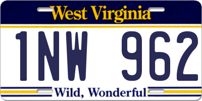 WV license plate 1NW962
