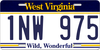 WV license plate 1NW975