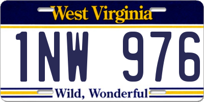 WV license plate 1NW976
