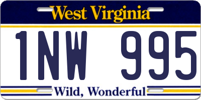 WV license plate 1NW995