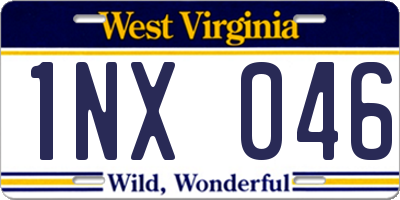 WV license plate 1NX046