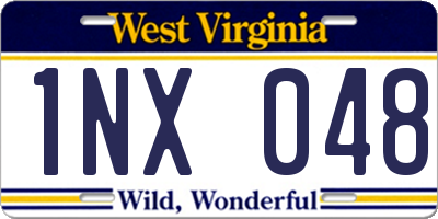 WV license plate 1NX048