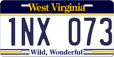 WV license plate 1NX073