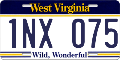 WV license plate 1NX075