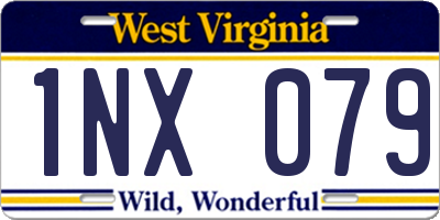WV license plate 1NX079